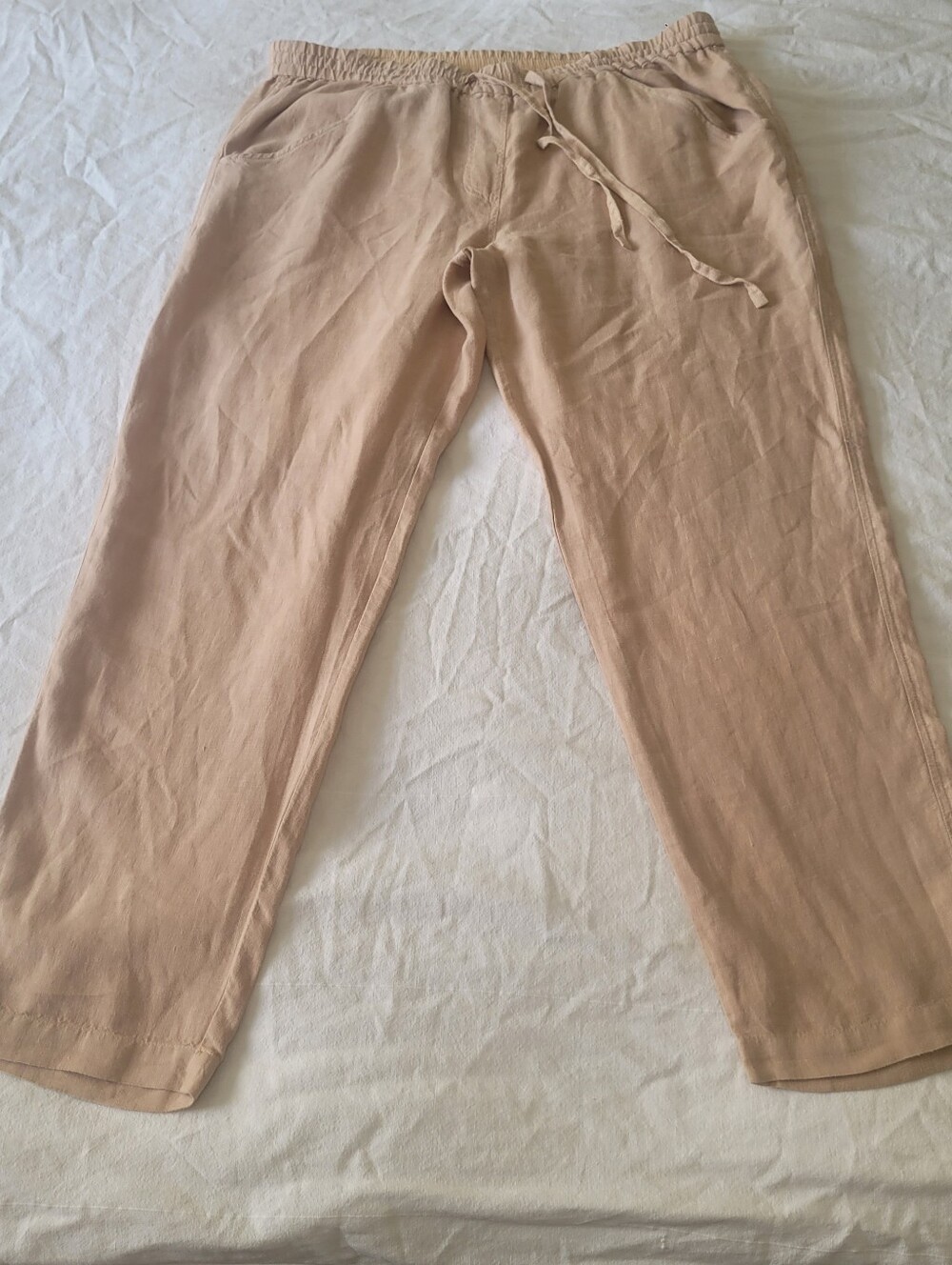 WRAP London Straight Leg Linen Pants Women’s Size 10 Coastal Relaxed Minimalist